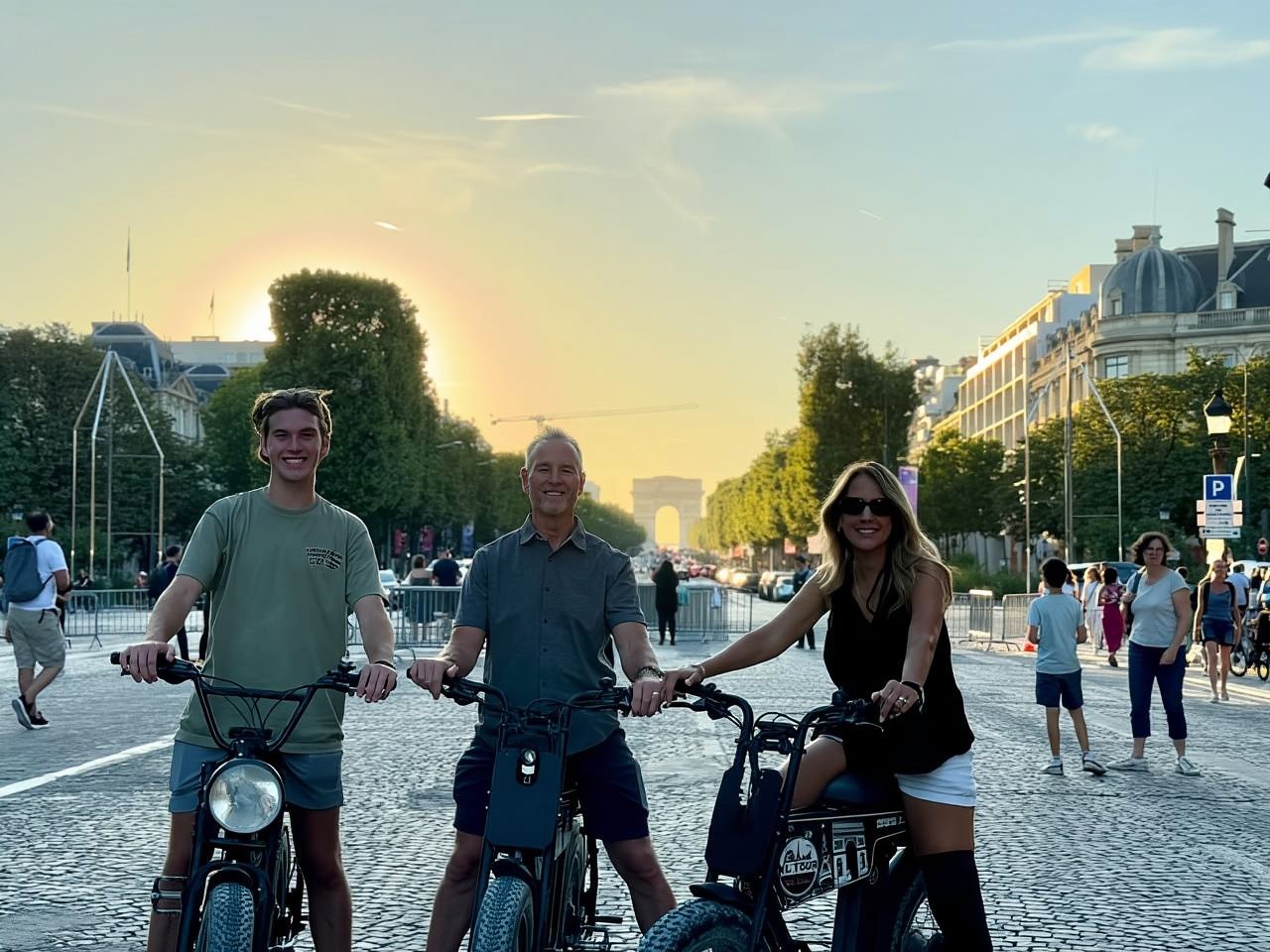 Paris: Eiffel Tower and Notre Dame Night Tour by E-Bike