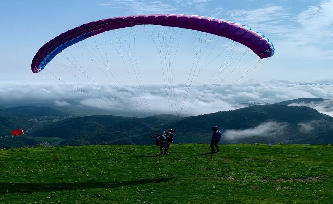 池州九華山國際滑翔傘飛行基地滑翔傘飛行體驗【贈送全程專業視頻攝像/距 九華山僅6公里/專業教練帶飛】