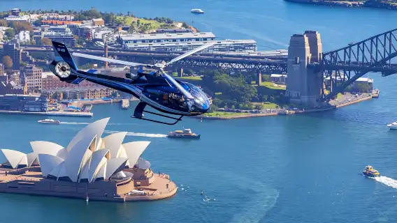 悉尼直升機飛行觀光【市區集合地點接送/飛躍海港大橋悉尼歌劇院+專業講解+可選散拼/包機】