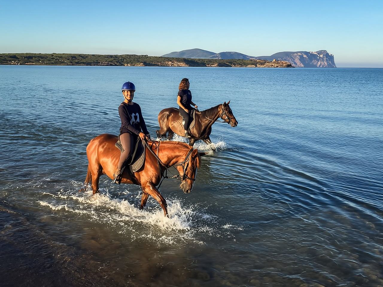 Horseback riding tour on Porto Ferro beach in Alghero