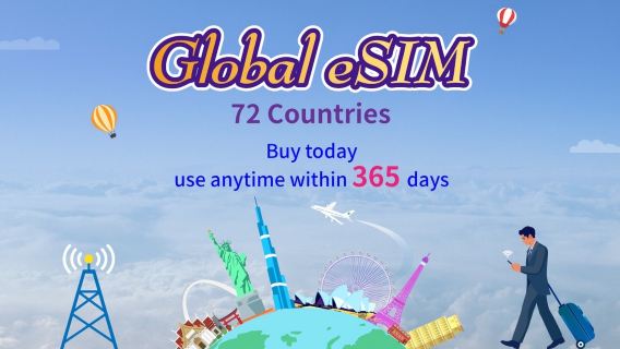 Globale (72 paesi) | eSIM 4G/5G | Pacchetto totale | Validità 365 giorni | 24H | Codice QR