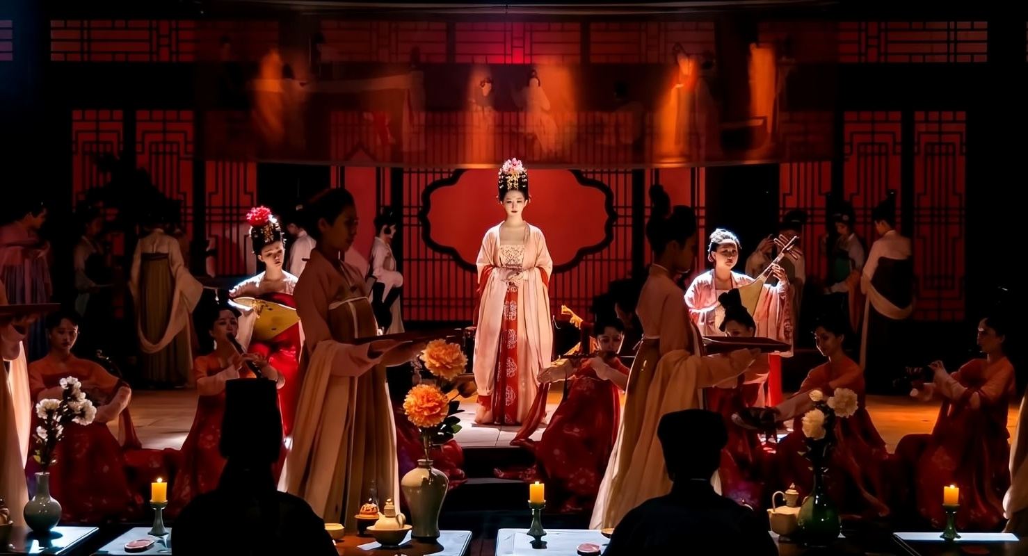 Qingdao Lanqi Banquet Immersive Imperial Feast Experience (Culinary and Cultural Fusion + Visual Feast + Chinese-style Performance + Optional Costume and Makeup Experience)