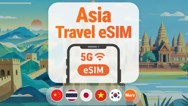5G eSIM i flere asiatiske lande | 1-30 dages data efter valg | Hurtig aktivering med et klik | QR-kode