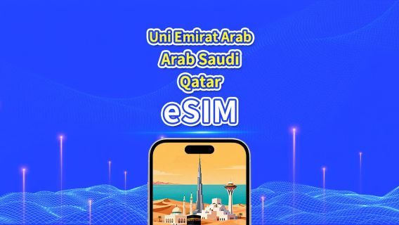 UEA / Arab Saudi / Qatar 5G eSIM | Paket harian / Paket data total | 1–30 Hari | Penagihan 24 Jam | QR Code
