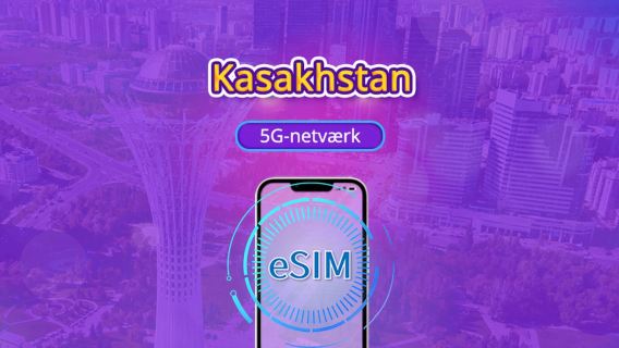 Kazakhstan 5G eSIM | Understøtter Google Maps / TikTok | Daglig pakke/Datapakke | 1-30 dage | 24 timers fakturering | QR-kode