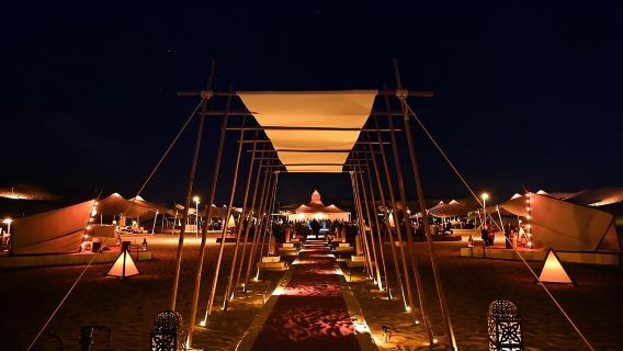 Premium Private Desert Safari with Camel Ride & Live BBQ Dinner