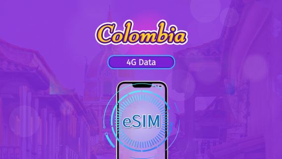 Kolombia | eSIM 5G/4G | Paket Total | Penagihan 24 Jam | 30 Hari | Kode QR