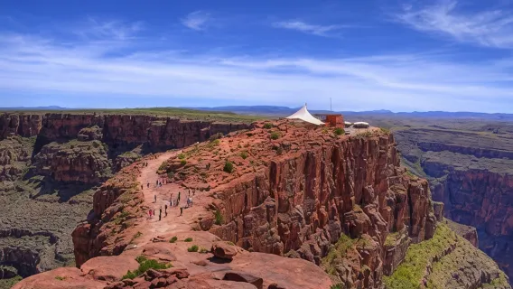 Grand Canyon West Rim bus tour with Hoover Dam photo stop, helicopter and Skywalk ticket