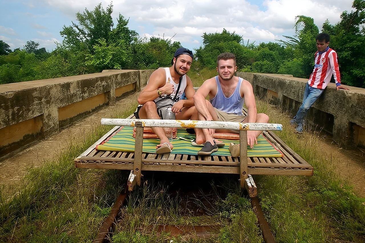 Afternoon tour by tuk tuk to bamboo train,bat cave,killing cave,countryside.
