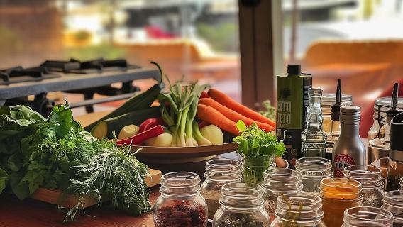 Private Cooking Class with Wine Tasting Tour in Santorini