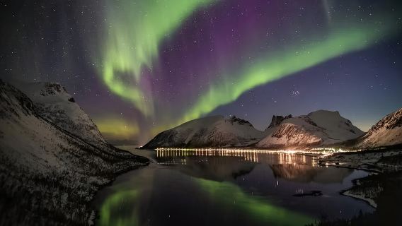 Servicio de coche privado con conductor para fotografiar la aurora boreal en Tromso, Noruega
