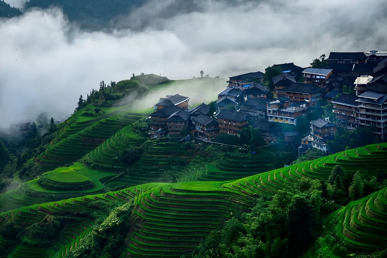 Guilin + Longji + Ping'an Rice Terraces 1-day tour (Business car small group + optional English/French guide)