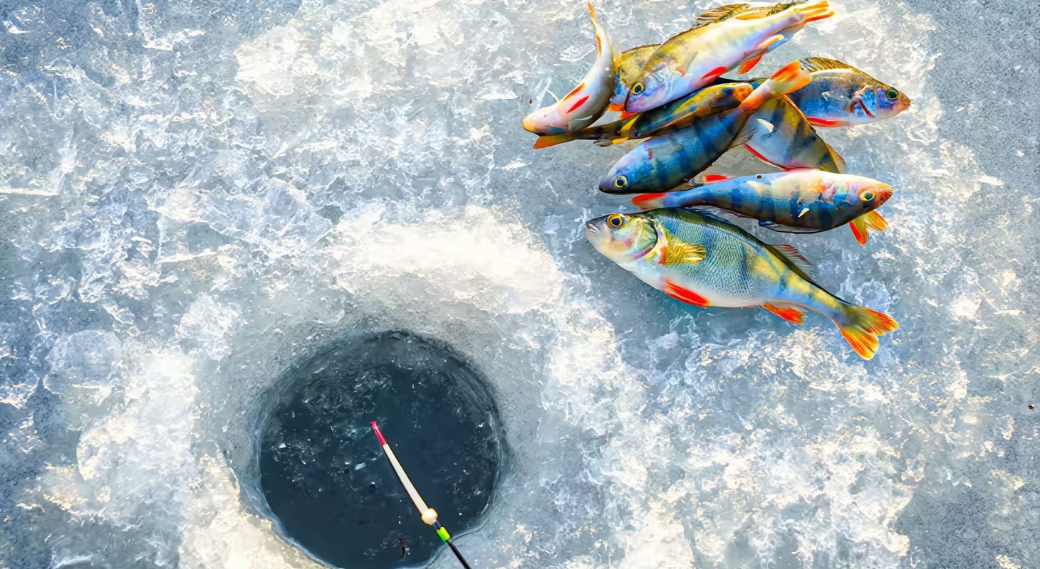 Pesca, trineos de perros y motos de nieve en Graehl Park, Fairbanks, Estados Unidos
