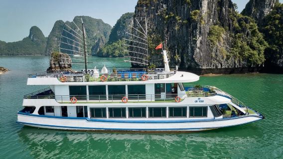 【ジェムストーン号】ハロン湾5つ星豪華クルーズ船ビュッフェ/アフタヌーンティー/カヤック及びカヌー/ホテル送迎