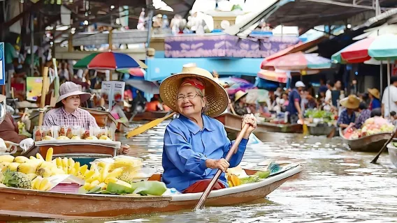 1 Day Trip: From Bangkok: Grand Palace with Damnoen and Maeklong Markets