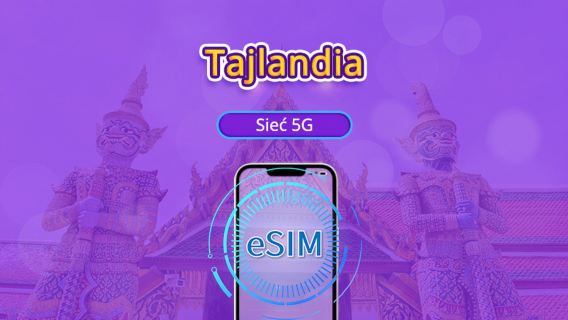 Tajlandia 5G eSIM | Obsługuje TikTok & ChatGPT | Dzienny pakiet danych / Pakiet danych łącznych | Rozliczanie co 24 godziny | 1–30 dni | Kod QR