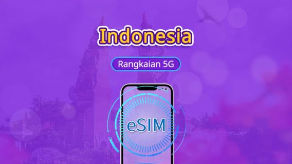 Indonesia | eSIM 4G/5G | Pakej Harian/Pakej Data | Caj 24 Jam | Pilihan 1-30 Hari | Kod QR