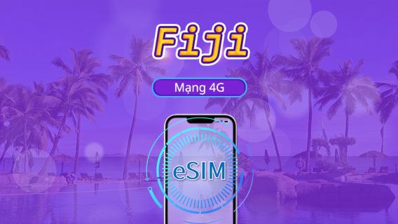 Fiji | 4G eSIM | Gói ngày/gói lưu lượng | Hỗ trợ Tik Tok và chat GPT | Tính phí theo 24 giờ | 1-30 ngày | Mã QR