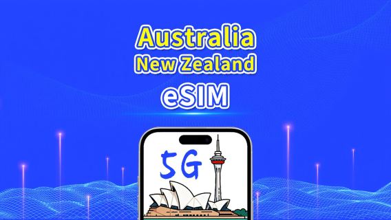 eSIM Australia + Nueva Zelanda | Datos de Alta Velocidad | 5G/4G | Paquete Diario/Datos | Día Calendario | 1-30 Días | Código QR