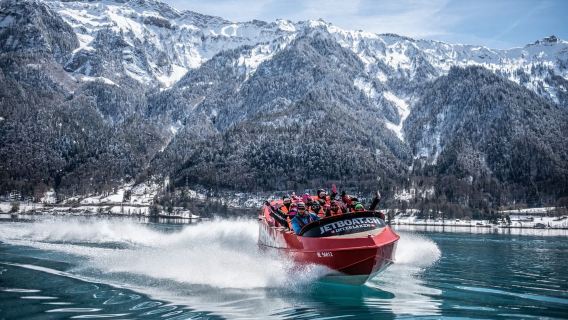 Winter Jet Boating in Interlaken, Switzerland (experience 360-degree rotation + equipment provided to keep you dry and warm)