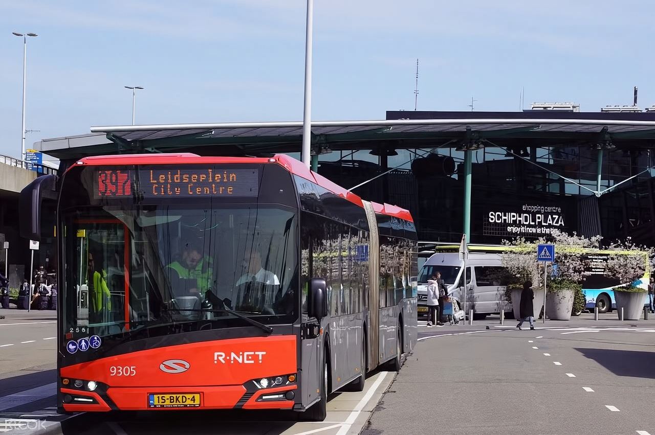 Amsterdam: one-way bus tickets between Amsterdam Airport Schiphol and Amsterdam city center [multiple drop-off points/on-demand service/time-saving convenience]