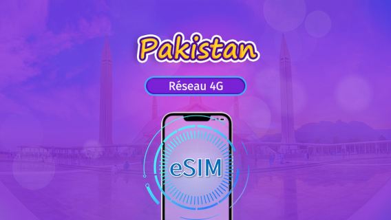 Pakistan | eSIM 4G | Pass journalier/Forfait de données | 1–30 jours | Compatible avec TikTok et ChatGPT | Facturation 24h | Code QR