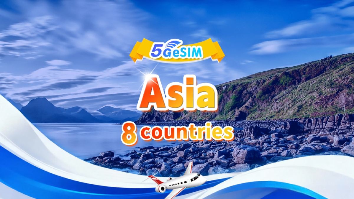 Asia 8 countries 5G/4G eSIM | DayPass/Total | 1-30 days | QR code
