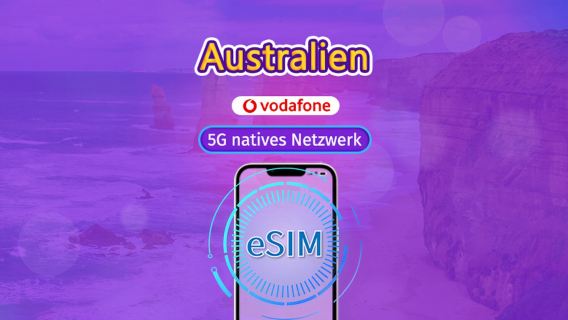 Australien Vodafone eSIM | 5G-Unterstützung & optimiert für TikTok & ChatGPT | Inklusive unbegrenzter Anrufe & SMS | Komplettpaket | 28 Tage | QR-Code