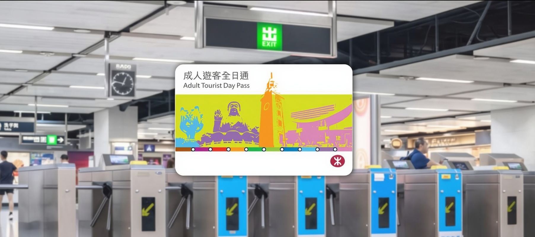 Abbonamento giornaliero MTR per viaggiatori a Hong Kong (ritiro al banco della linea express dell'aeroporto di Hong Kong) MTR Tourist Day Pass