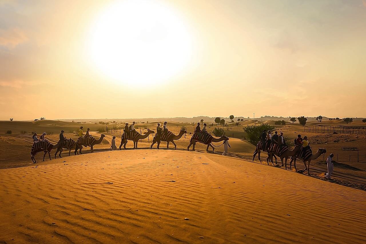 Dubai Sunset Camel Ride & BBQ Dinner at Al Khayma Camp