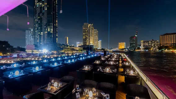 Featured tour with 124 reviews: Bangkok: Opulence Luxury Buffet Dinner Cruise with Live Band