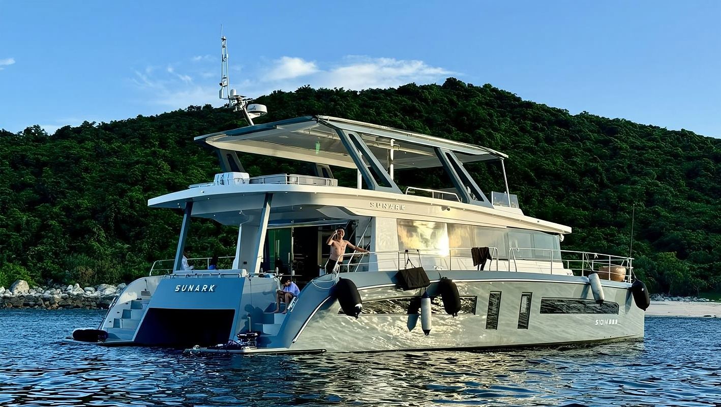 [Alquiler de yates en Hong Kong] Nuevo yate eléctrico de lujo de 56 pies, catamarán, alquiler completo (recomendado para 20~40 personas) para cumpleaños/propuestas de matrimonio/negocios/actividades de equipo [KTV + vino blanco + champán]
