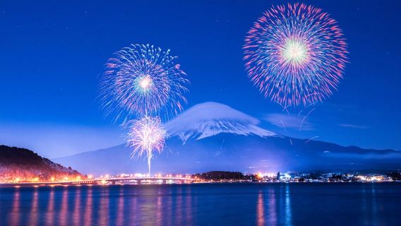 日本富士山雙湖花火一日遊｜可選9人小團接駁｜中英｜網紅景點