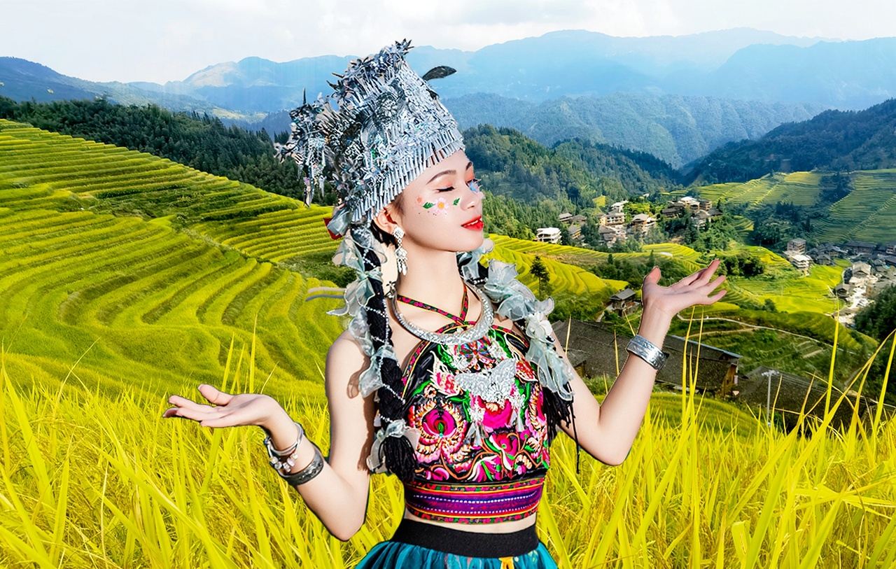 Tour di un giorno a Guilin con Terrazze di Riso di Longji, Terrazze di Riso di Jinkeng e Villaggio degli Yao Rossi di Huangluo [Piccolo gruppo di 8 persone/tour privato]