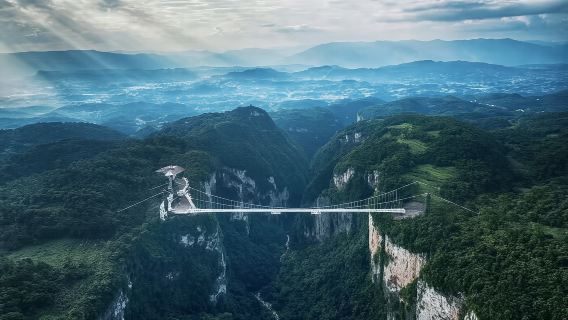 Zhangjiajie Taman Negara Hutan Wu Ling Yuan, Huangshi Zhai Lembah Golden Whip + Jambatan Kaca Grand Canyon pakej persendirian
