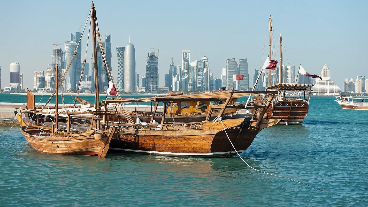Doha: Sunset Dhow Cruise with Skyline View & Corniche