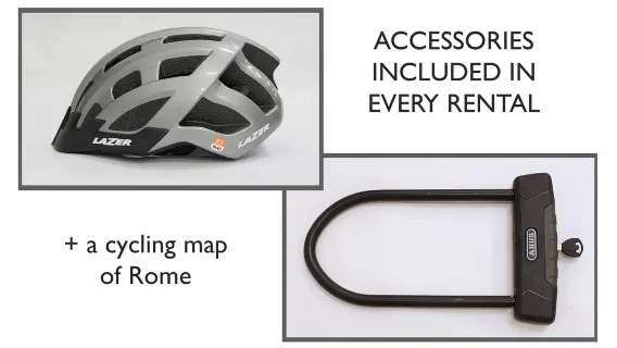 Roma: Noleggio E-Bike con Casco e Lucchetto a U