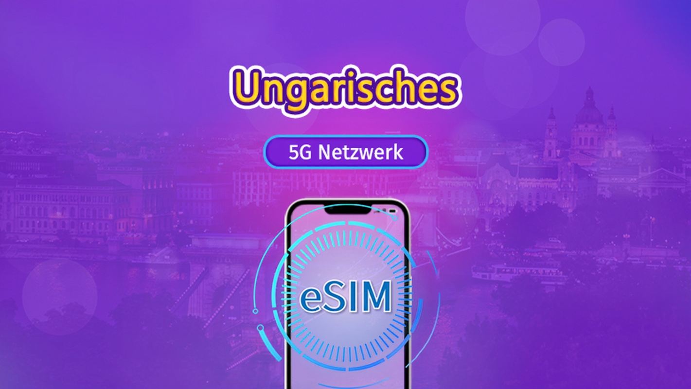 Ungarn| 5G/4G eSIM | Gesamtpaket | 24-Stunden Abrechnung | 7–30 Tage | QR-Code