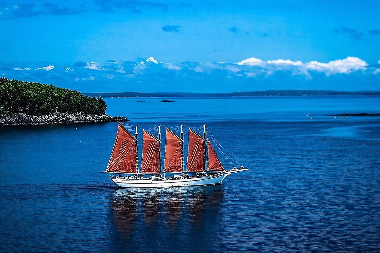 1,5- bis 2-stündiger Segeltörn mit einem Windjammer in Maine mit lizenziertem Kapitän