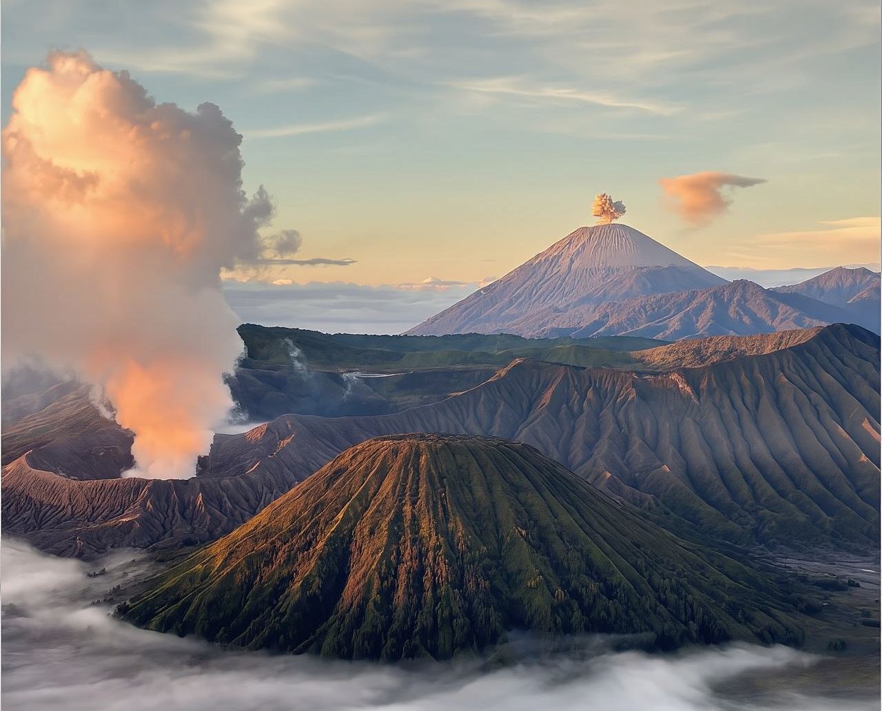 Surabaya Indonesia Volcano Mt Bromo 1-day tour Madakaripura Waterfall Bromo private charter Sewu