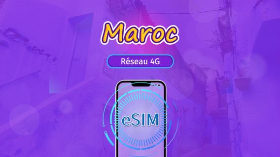 Maroc | eSIM 5G/4G | Forfait total | Facturation 24h | 30 jours | Code QR