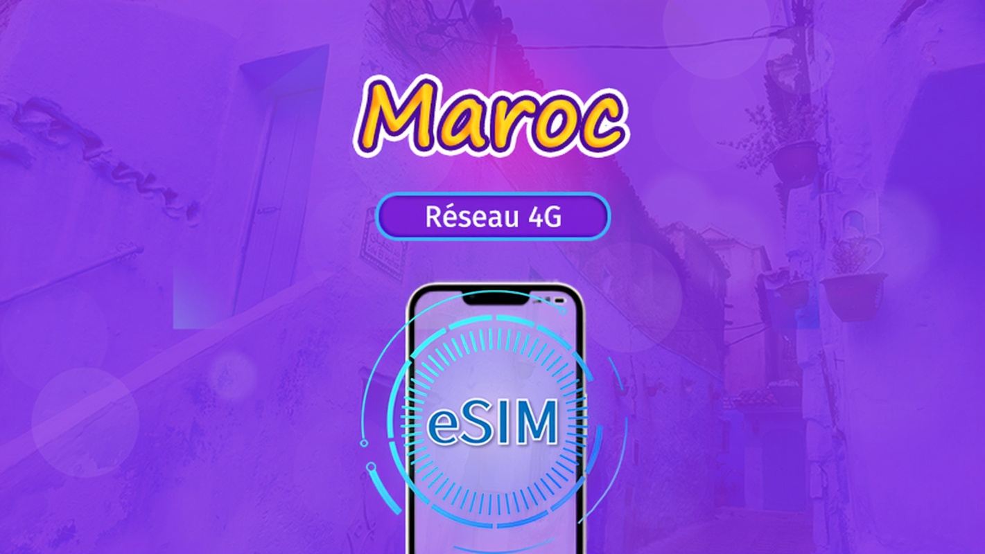 Maroc | eSIM 5G/4G | Forfait total | Facturation 24h | 30 jours | Code QR