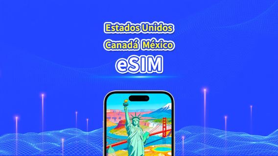 EE. UU., Canadá, México eSIM | 5G/4G | Paquete de datos diario/total | 1–30 días | Facturación por 24 horas | Código QR