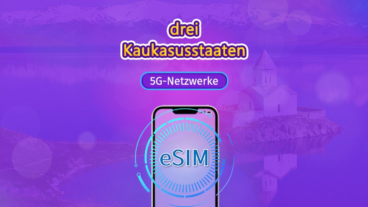 Kaukasus 3 Länder | 5G eSIM | Tagespass/Gesamtpaket | 24-Stunden-Abrechnung | 1-30 Tage | QR-Code | Unterstützt TikTok und ChatGPT