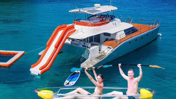 From Phuket: Coral Island half-day tour | Optional Armani yacht/catamaran sunset/speedboating