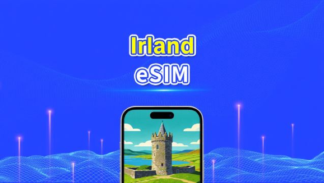 Irland eSIM | 4G/5G | Højhastighedsdata | 24 timers fakturering | Valgfri varighed 1-30 dage | QR-kode