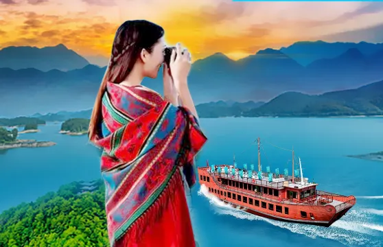 千島湖夢想5號系列遊船+梅峯島+月光島穿越2大湖區純玩一日遊