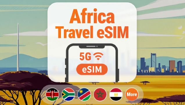Afrika 22 Destinasyon 5G eSIM | Güney Afrika, Kenya, Fas vb. | Tam AI ve TikTok Erişimi | 1–30 Gün | QR Kod