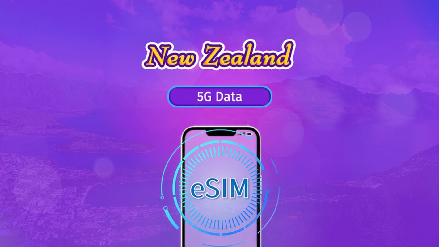 New Zealand | eSIM 5G/4G | Pas Harian / Pakej Jumlah | Pengebilan 24 Jam | 1–30 Hari | Kod QR