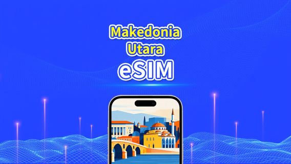 eSIM Macedonia | 4G | Paket data harian/total | 1-30 hari | Penagihan 24 jam | kode QR